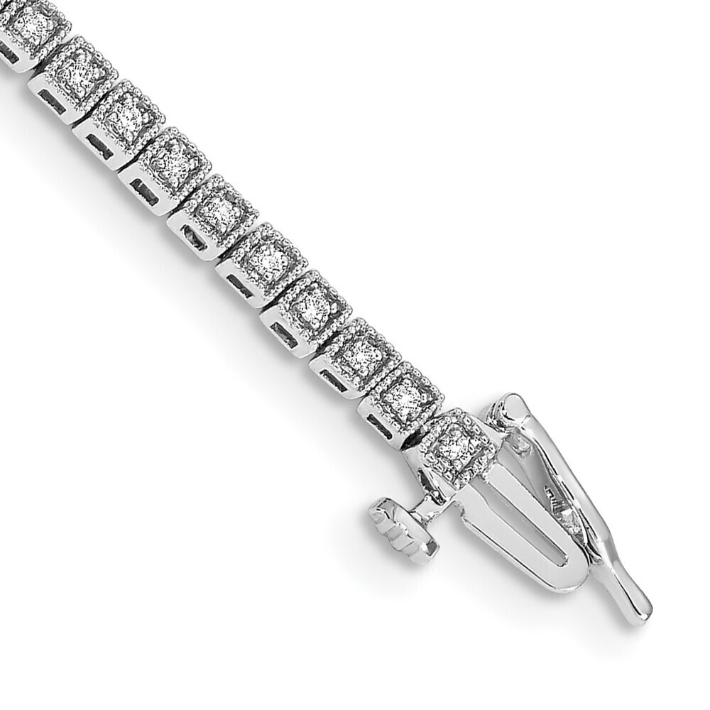 Kazi Luxury 14k White Gold Diamond Bracelet